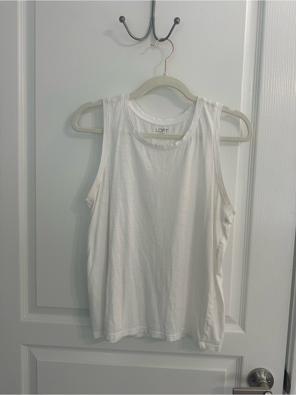 LOFT White Crewneck Tank Top